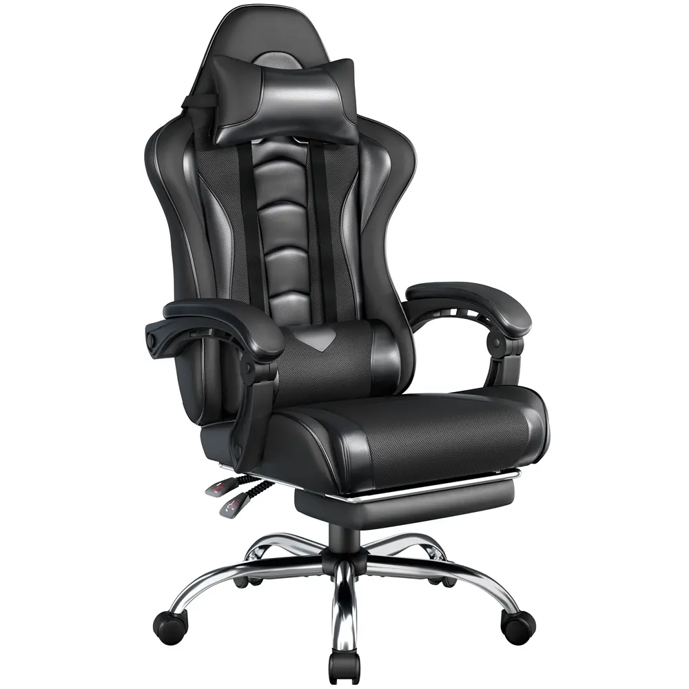 Silla gaming ergonómica con masaje y reposapiés