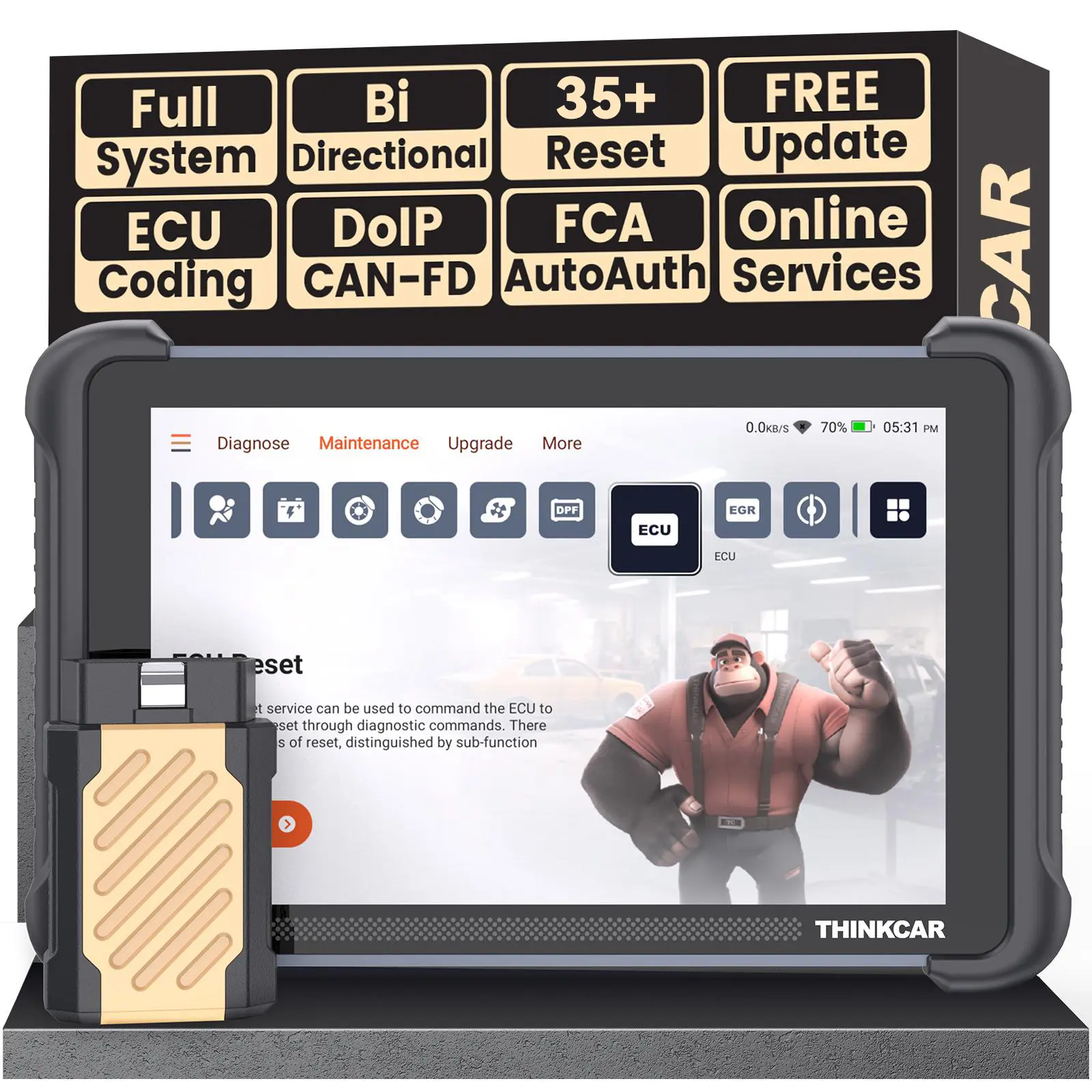 THINKCAR — Herramienta de escaneo OBD2 para automóviles con actualizaciones gratuitas de por vida; THINKSCAN 689BT — Herramienta de diagnóstico automotriz para todos los sistemas; Escáner OBD2 bidireccional con codificación de ECU, más de 35 servicios, FC