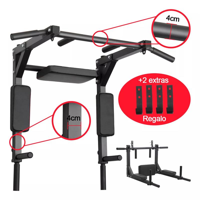 Barras Ejercicios 8 En1 Dominadas Pared Gym Multifuncional Soporta 200kg, Gimnasio en Casa, Fortalece Espalda Brazos y Mas, para Pared y Piso, Uso Rudo Fácil Instalación