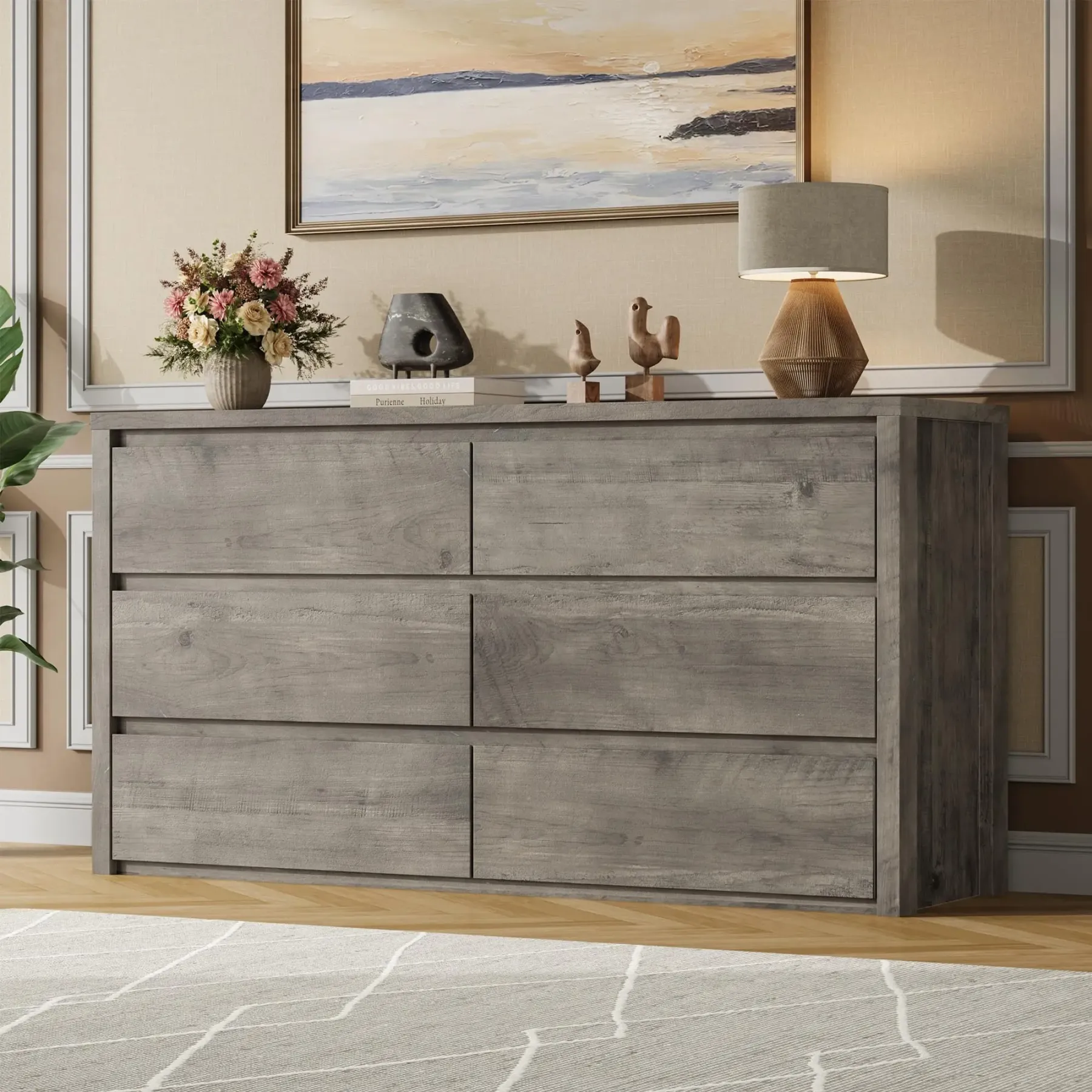 Cómoda Cajonera de Madera de 6 Cajones