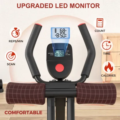 Máquina de abdominales con banda elástica para entrenar en casa — Equipo plegable para ejercicios abdominales y del core — Ideal para gimnasios domésticos