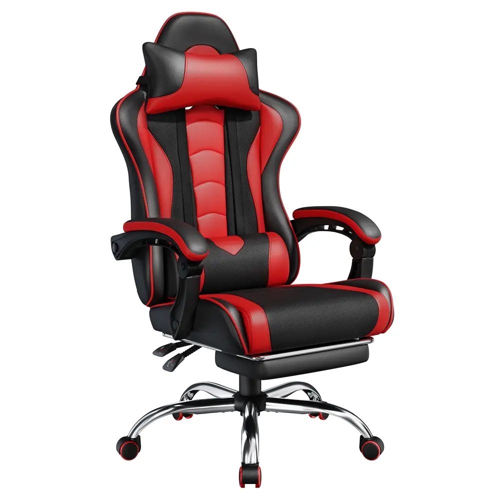 Silla gaming ergonómica con masaje y reposapiés
