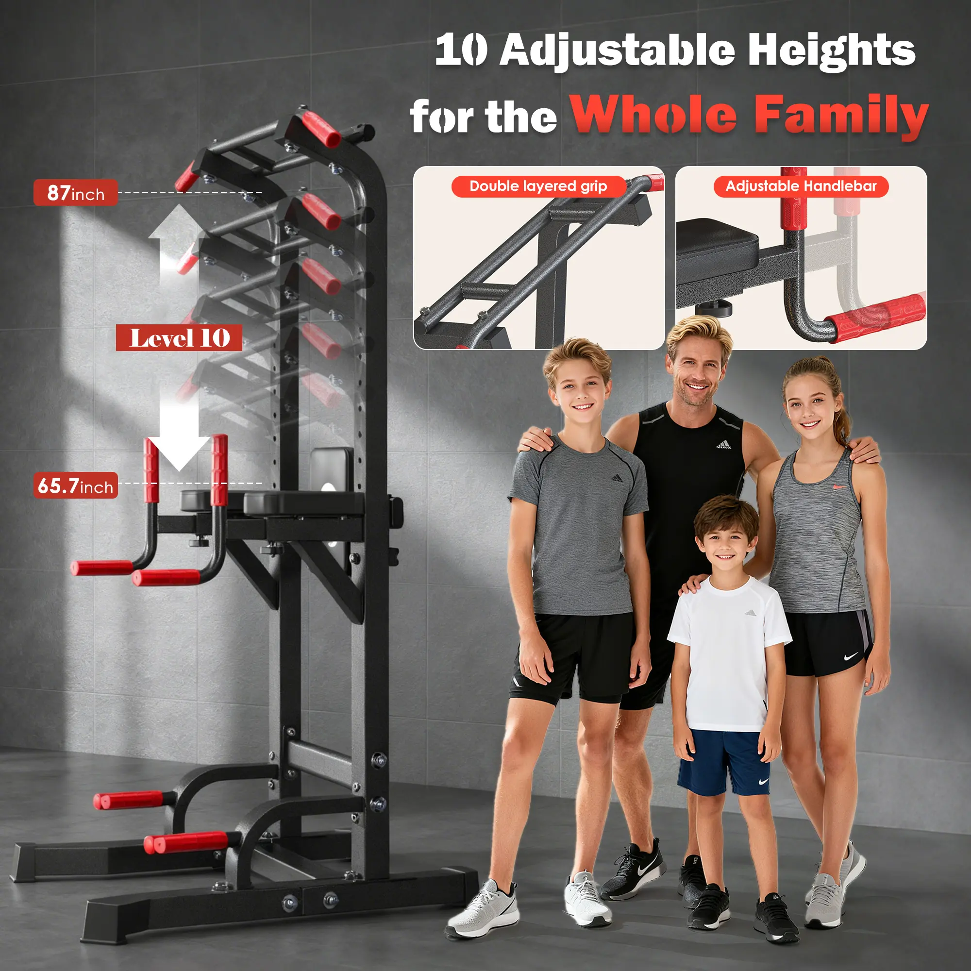 Torre de potencia ajustable «Beast Mode» (capacidad de 500 libras) – Gimnasio en casa