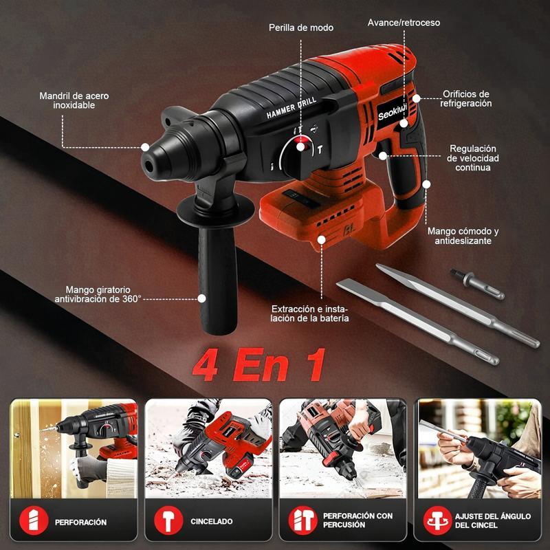 Kit de herramientas eléctricas- Taladro atornillador y llave de impacto , hogar y reparaciones, incluye estuche,almacen local