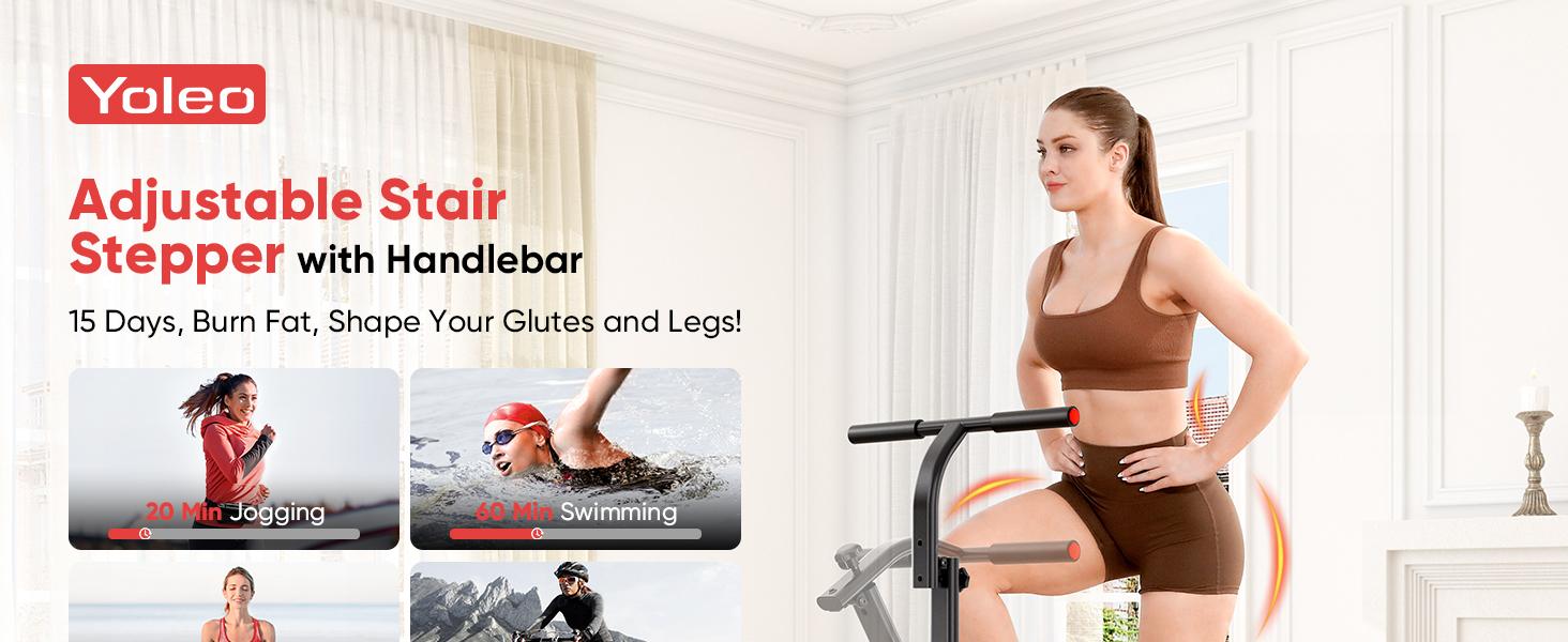 YOLEO Steppers for Exercise at Home, Adjustable Stair Stepper with 3 Workout Modes,Folding Cardio Stair Master with Ski Simulation Mode & Oversized Pedal,90% Pre-Assembled Stair Climber with Handlebar YOLEO Steppers for Exercise at Home, Adjustable Stair Stepper with 3 Workout Modes,Folding Cardio Stair Master with Ski Simulation Mode & Oversized Pedal,90% Pre-Assembled Stair Climber with Handlebar
