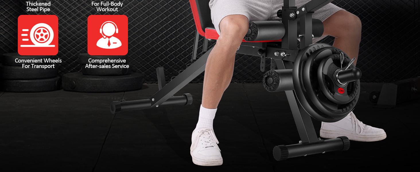 OppsDecor Olympic 900LBS Capacity Adjustable Weight Bench Press with Leg Extension & Preacher Curl Pad&ndash;Home Workout Exercise Equipment for At-Home Gyms, At Home Gym Equipment,SummerWins