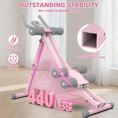 Máquina de abdominales con banda elástica para entrenar en casa — Equipo plegable para ejercicios abdominales y del core — Ideal para gimnasios domésticos