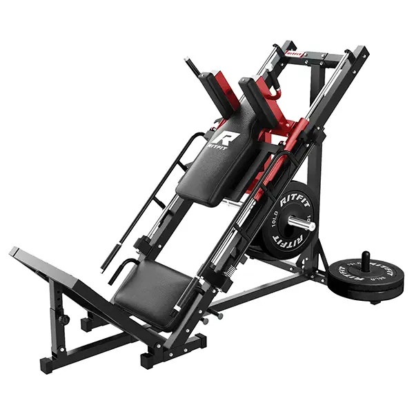 RitFit BLP01 — Máquina 3 en 1 de prensa de piernas y sentadilla Hack, con pedales de acero y superficie antideslizante; equipo de entrenamiento ajustable para gimnasio en casa y ejercicios de abducción de cadera — summerwins