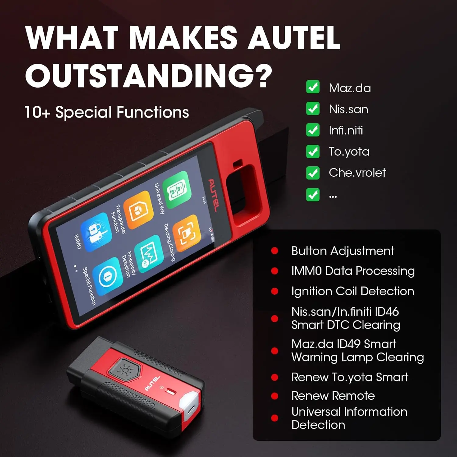 Herramienta de diagnóstico y programación automotriz Autel MaxiIM KM100E, escáner automático de VIN, con APB112 integrado, aprendizaje OBD compatible con el 95% de los vehículos, actualizaciones gratuitas de por vida; equivalente a los modelos KM100/KM100