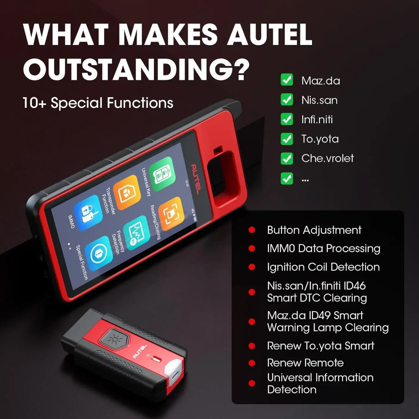 Herramienta de diagnóstico y programación automotriz Autel MaxiIM KM100E, escáner automático de VIN, con APB112 integrado, aprendizaje OBD compatible con el 95% de los vehículos, actualizaciones gratuitas de por vida; equivalente a los modelos KM100/KM100
