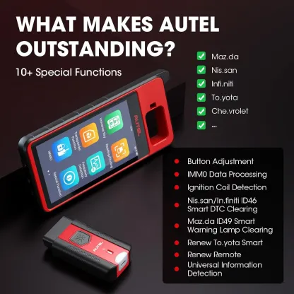 Herramienta de diagnóstico y programación automotriz Autel MaxiIM KM100E, escáner automático de VIN, con APB112 integrado, aprendizaje OBD compatible con el 95% de los vehículos, actualizaciones gratuitas de por vida; equivalente a los modelos KM100/KM100
