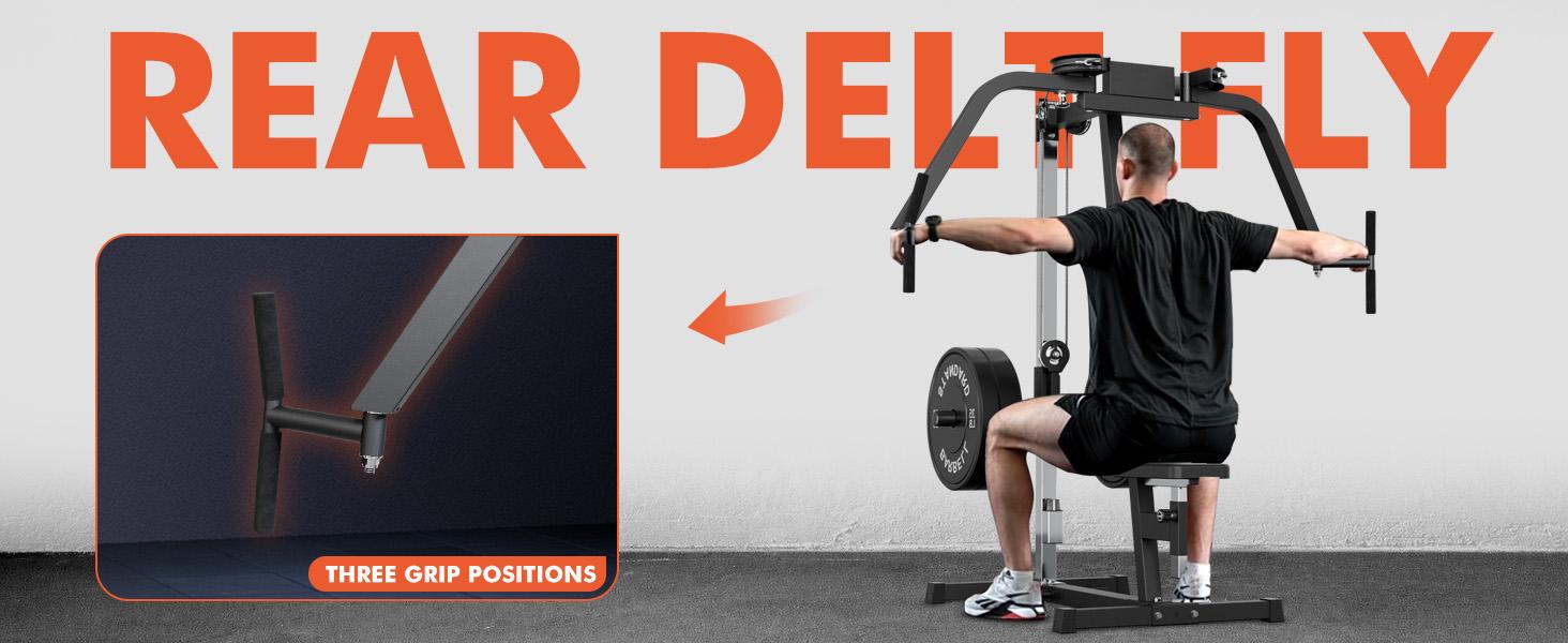 MIKOLO Chest Fly Machine, PEC Fly and Reverse Delt Machine, 400 lbs Upper Body Specialty Machine for Pectoral and Rear Deltoid with Band Pegs, Chest, Back, and Shoulder Training for Home Gym Adjustable Workout Equipment