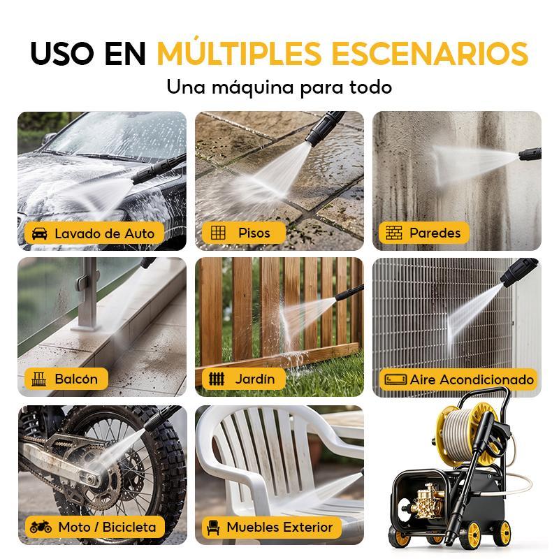 SOARFLY Hidrolavadora Electrica Portátil profesional de alta presión, 4000PSI, 60 Hz, 3000W es un equipo portátil de alto rendimiento para lavar vehículos, adecuado para uso industrial, comercial y doméstico.