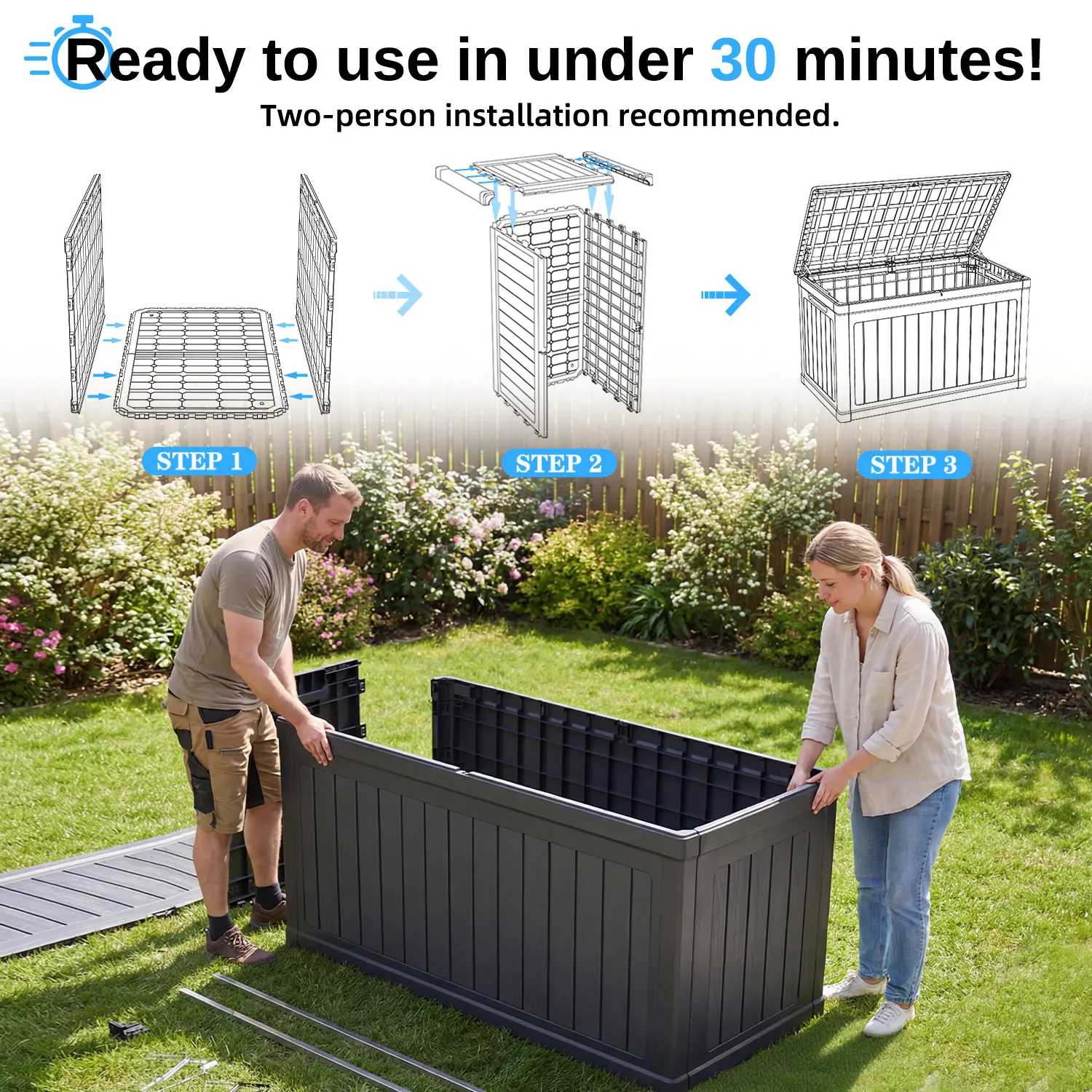 Caja de Almacenamiento Exterior de 1200 L