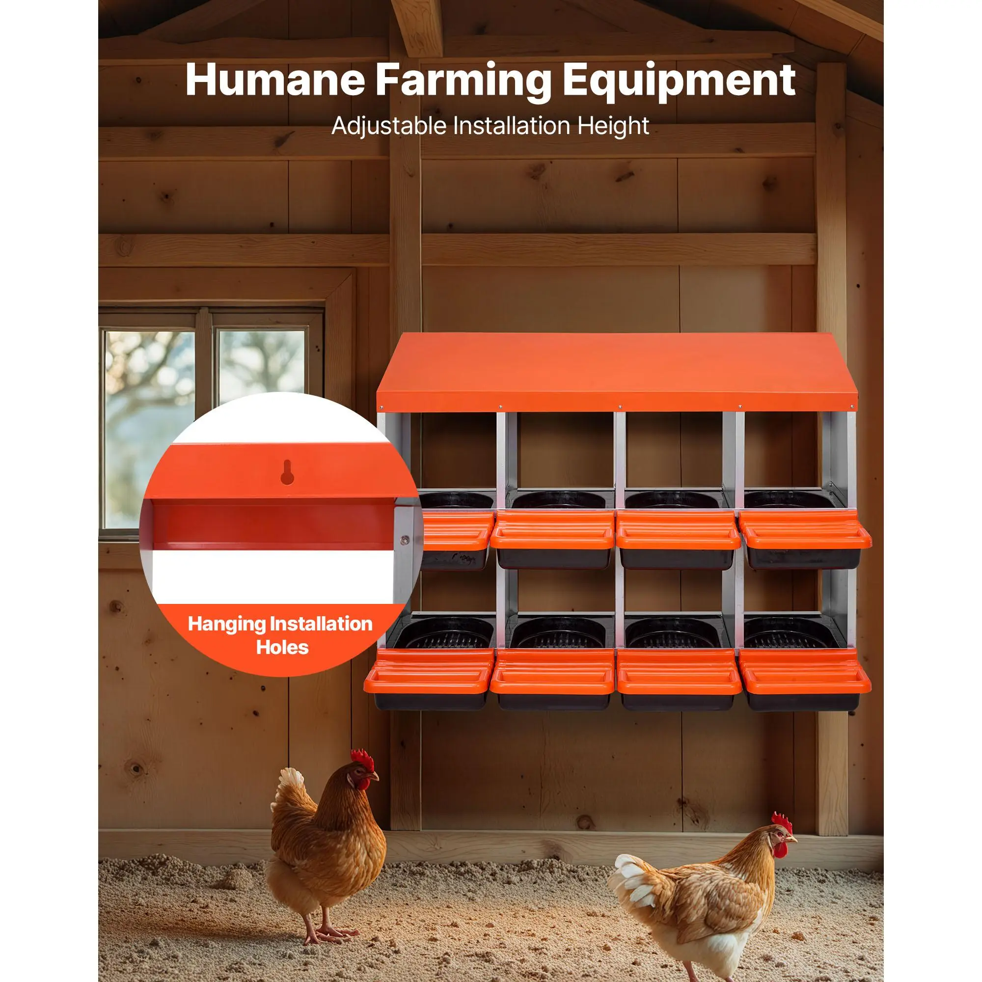 Nidos para Gallinas de Acero de 8 Compartimentos