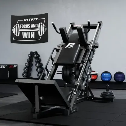 RitFit BLP01 — Máquina 3 en 1 de prensa de piernas y sentadilla Hack, con pedales de acero y superficie antideslizante; equipo de entrenamiento ajustable para gimnasio en casa y ejercicios de abducción de cadera — summerwins