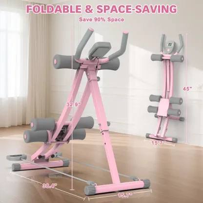 Máquina de abdominales con banda elástica para entrenar en casa — Equipo plegable para ejercicios abdominales y del core — Ideal para gimnasios domésticos