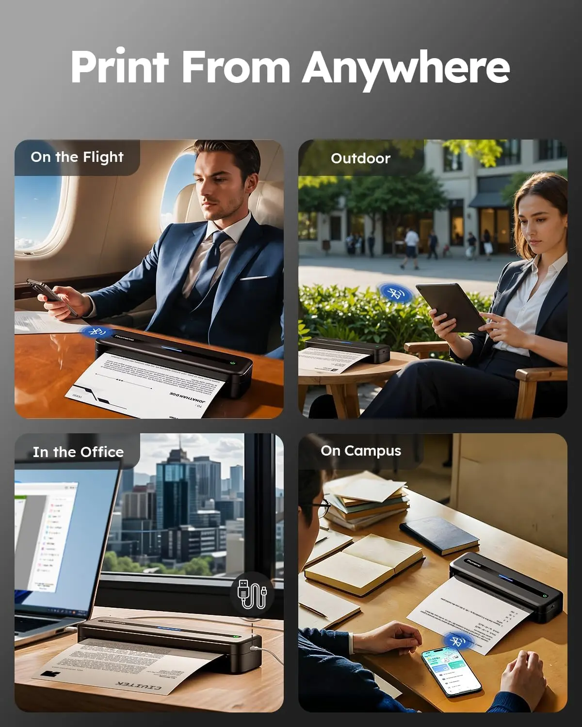 Impresora portátil Bluetooth Phomemo M08F sin tinta