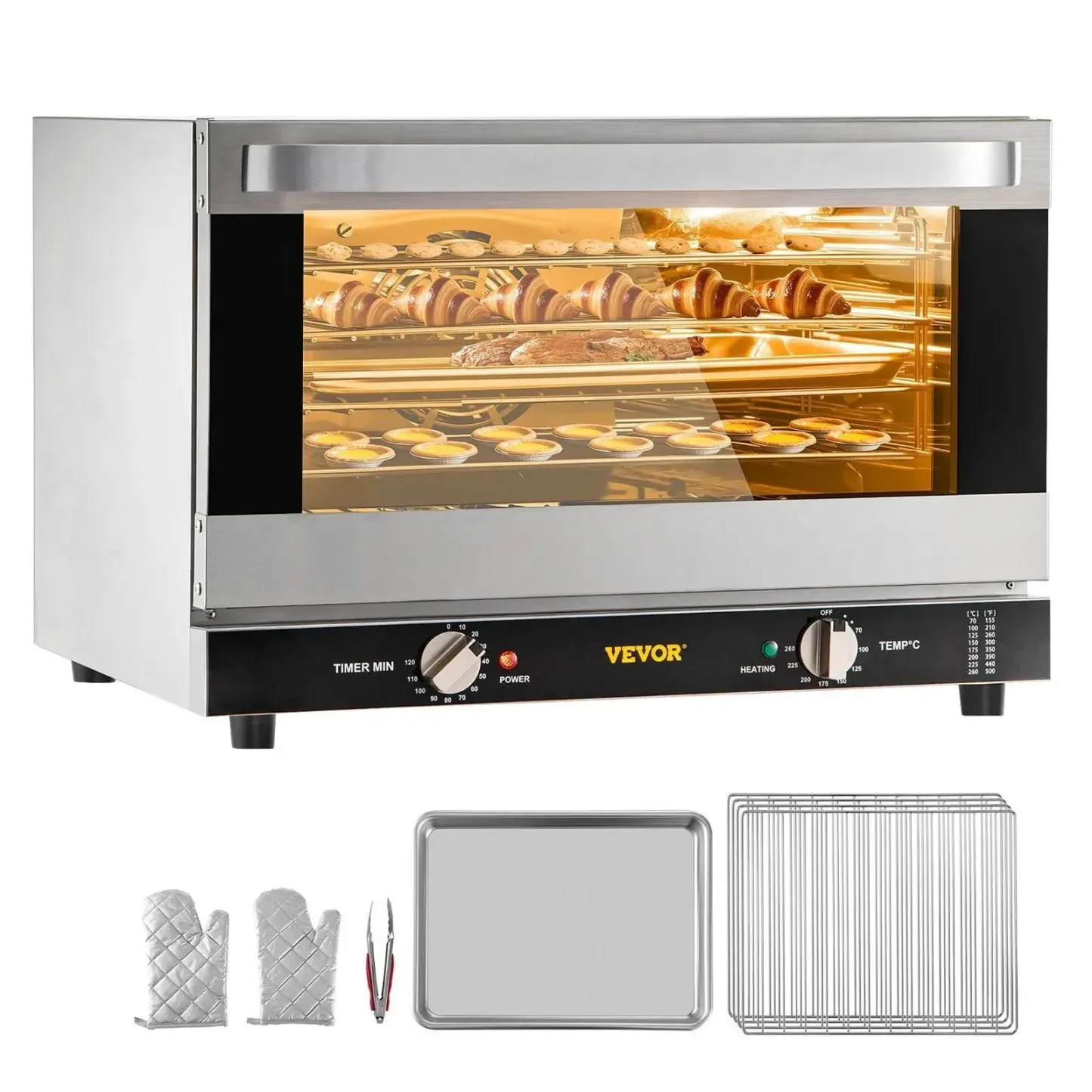 Horno de convección encimera 66L acero inoxidable