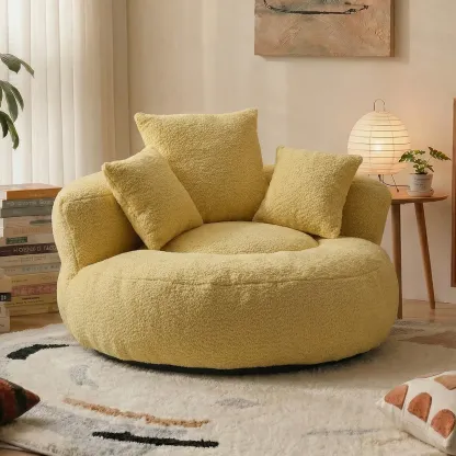 Sillón Puff Redondo Extra Grande de Chenilla