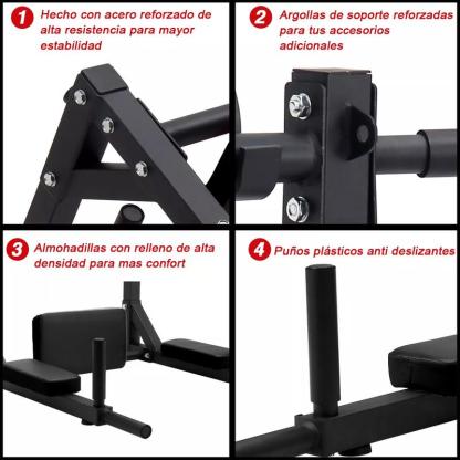 Barras Ejercicios 8 En1 Dominadas Pared Gym Multifuncional Soporta 200kg, Gimnasio en Casa, Fortalece Espalda Brazos y Mas, para Pared y Piso, Uso Rudo Fácil Instalación