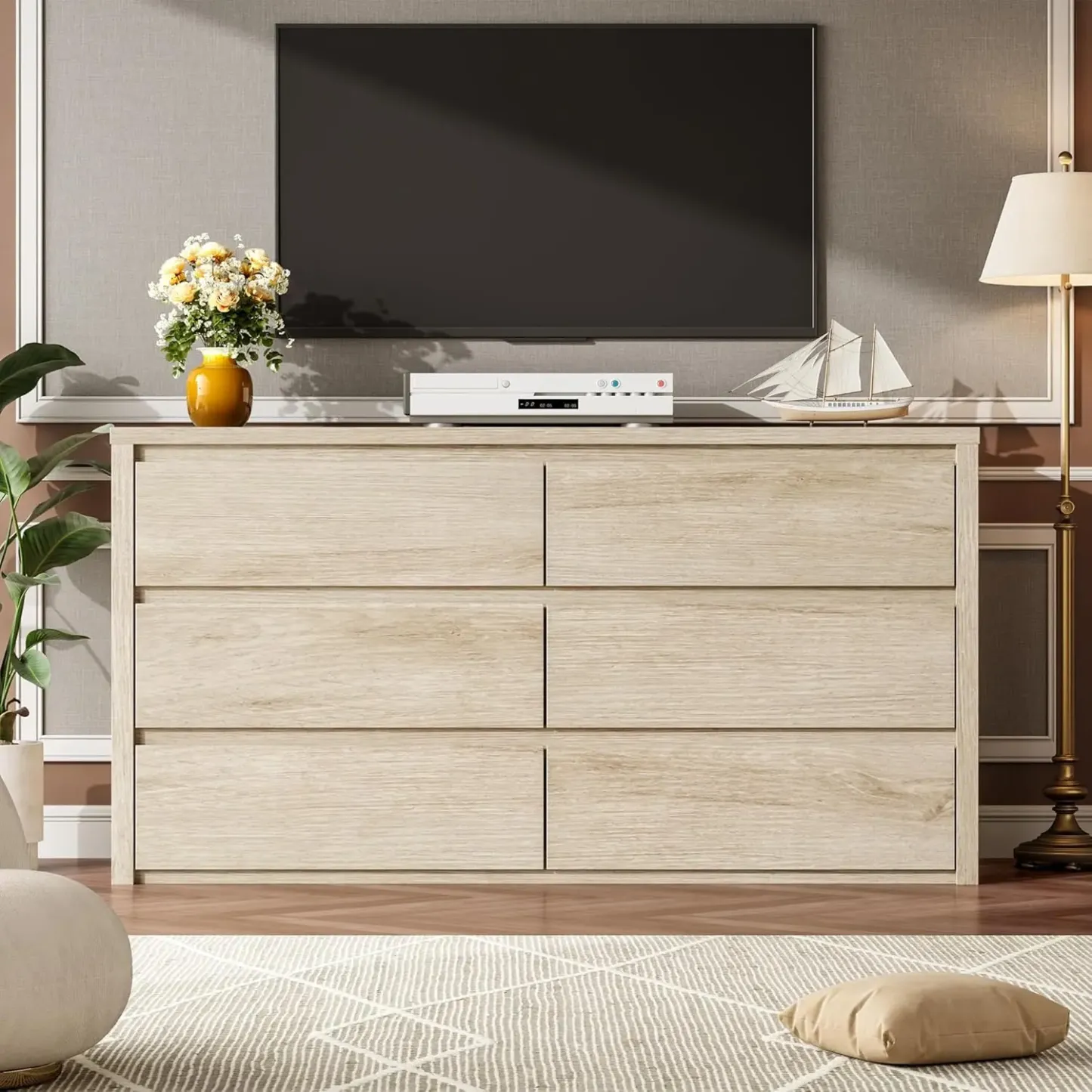 Cómoda Cajonera de Madera de 6 Cajones