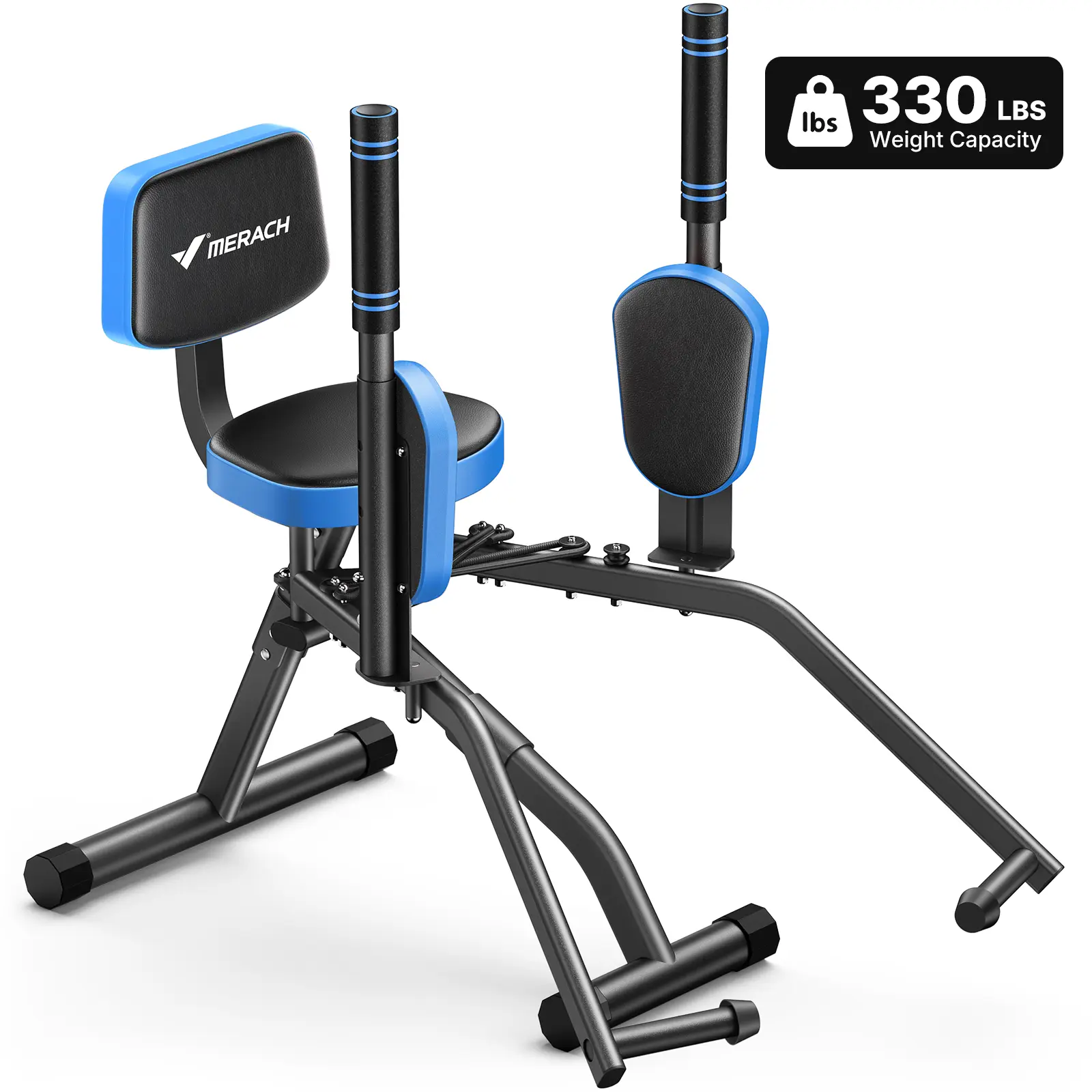Máquina abductora de cadera Merach: Entrenador de glúteos y ejercitador de espalda alta ajustable, capacidad de peso de 330 lb. Equipo de entrenamiento de muslos para esculpir caderas y levantar glúteos; diseñado para el entrenamiento físico en gimnasios