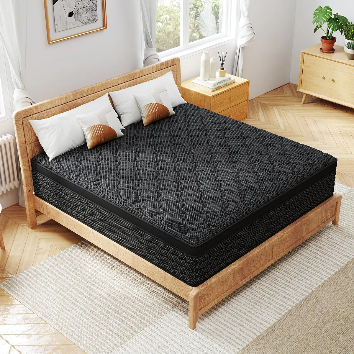 Colchón Híbrido de Espuma Memory Foam y Resortes Ensacados