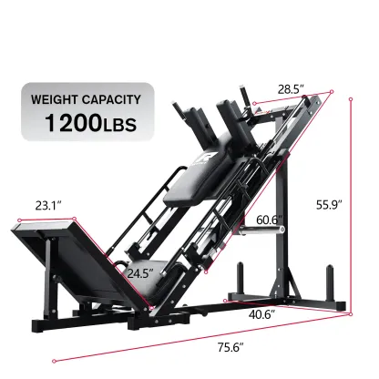RitFit BLP01 — Máquina 3 en 1 de prensa de piernas y sentadilla Hack, con pedales de acero y superficie antideslizante; equipo de entrenamiento ajustable para gimnasio en casa y ejercicios de abducción de cadera — summerwins