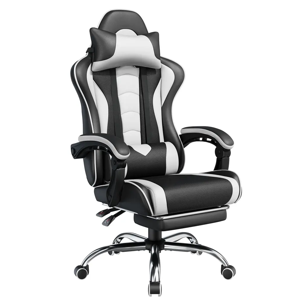 Silla gaming ergonómica con masaje y reposapiés