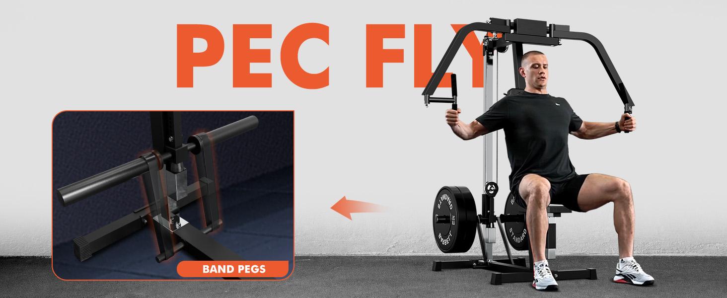 MIKOLO Chest Fly Machine, PEC Fly and Reverse Delt Machine, 400 lbs Upper Body Specialty Machine for Pectoral and Rear Deltoid with Band Pegs, Chest, Back, and Shoulder Training for Home Gym Adjustable Workout Equipment
