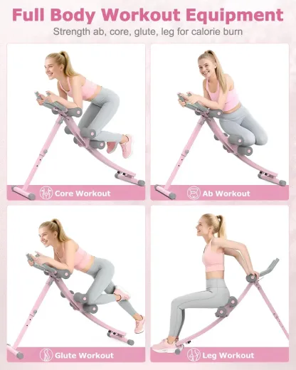 Máquina de abdominales con banda elástica para entrenar en casa — Equipo plegable para ejercicios abdominales y del core — Ideal para gimnasios domésticos