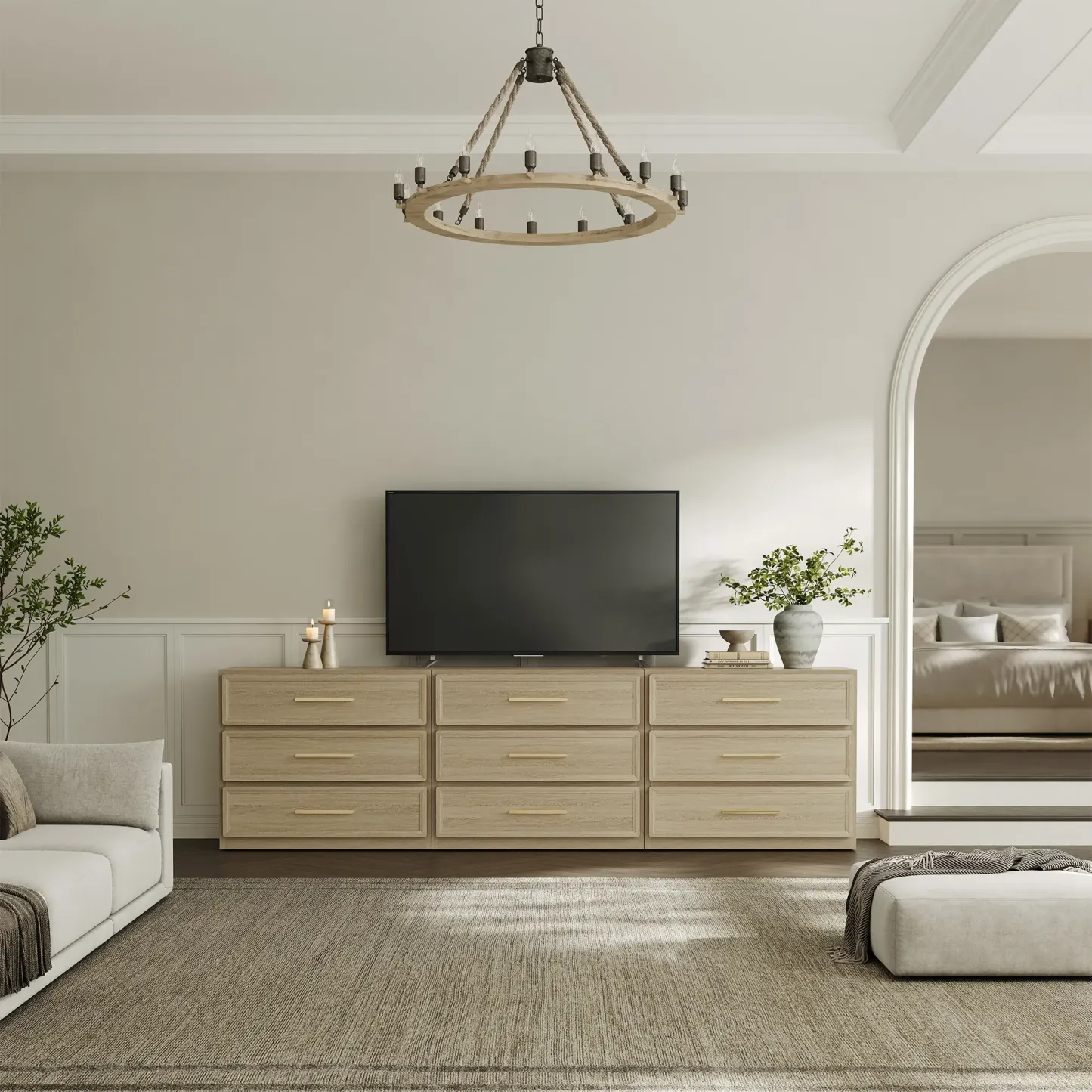 Mesita de noche alta extragrande SICOTAS con 3 cajones de almacenamiento y tiradores dorados, mesa auxiliar moderna para el hogar/dormitorio, ideal para la mesita de noche o la habitación infantil. Requiere montaje. Mueble de interior impermeable.