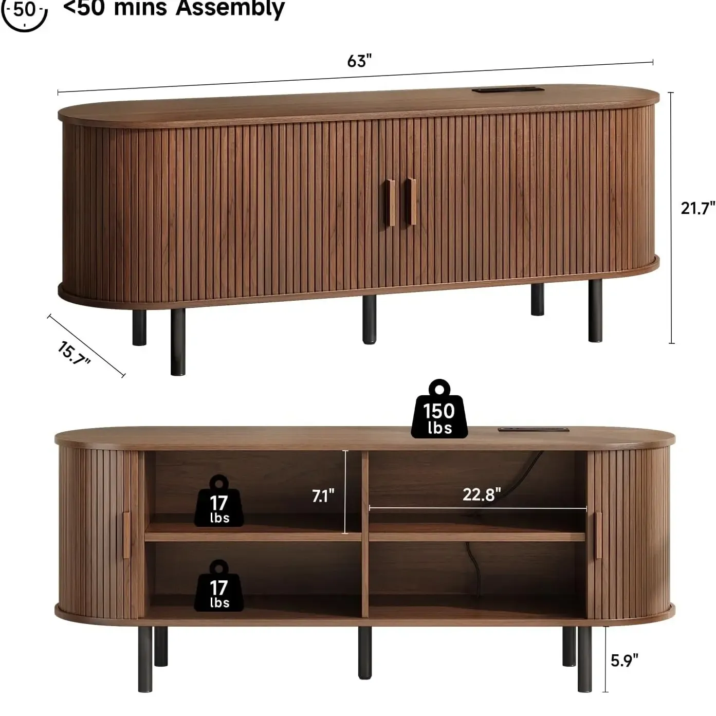 Mueble para TV con Puertas Corredizas