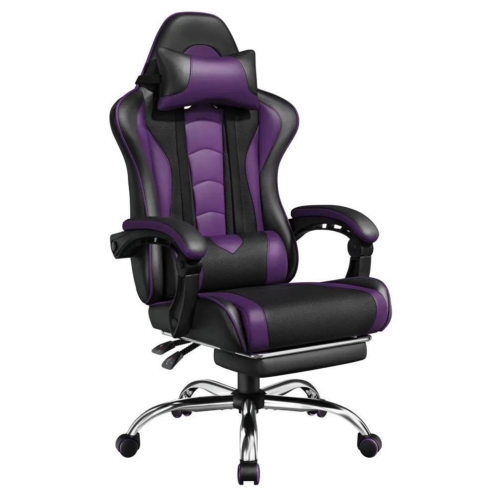 Silla gaming ergonómica con masaje y reposapiés
