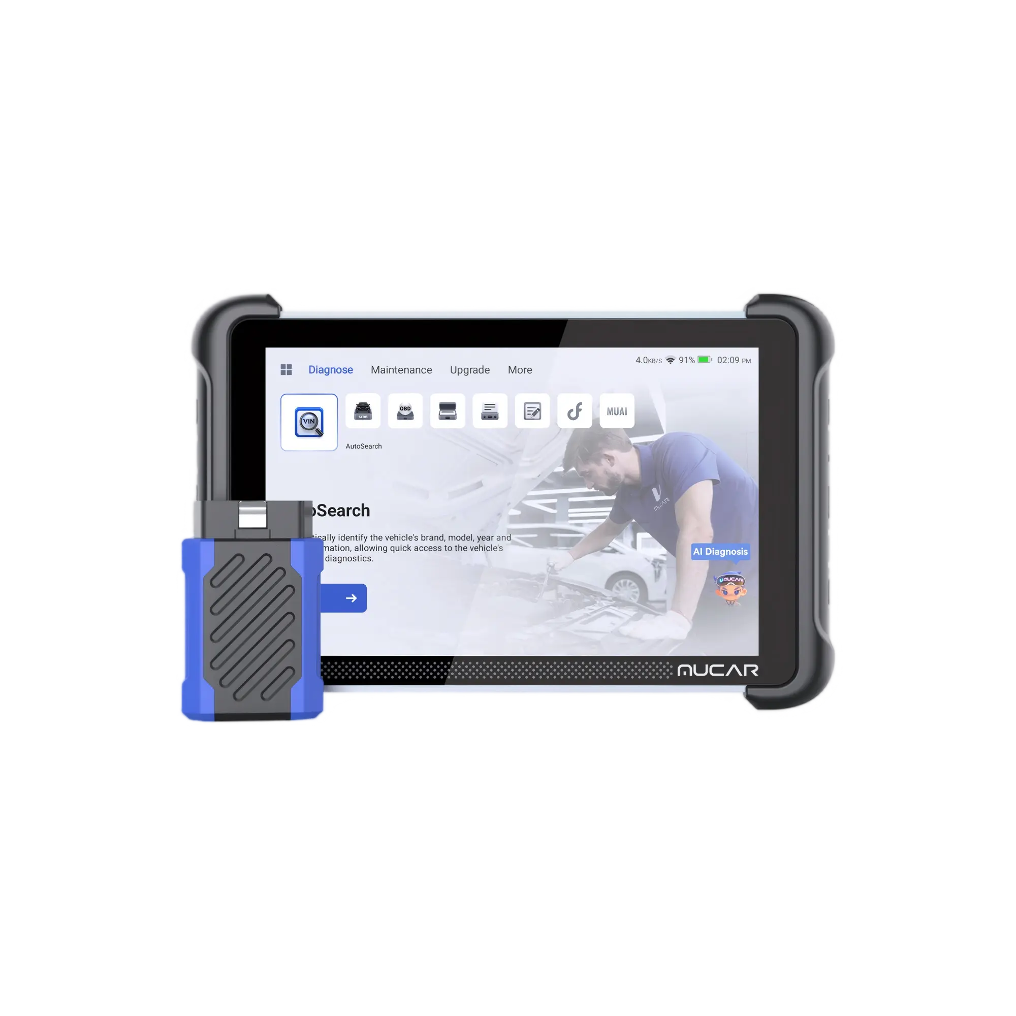 Herramienta de escaneo OBD2 automotriz con asistencia de IA MUCAR, actualización gratuita de por vida, escáner OBD2 de sistema completo 892BT, herramienta de diagnóstico OBD2 bidireccional, codificación de ECU, 35 servicios, FCA Autoauth, CANFD y DoIP.