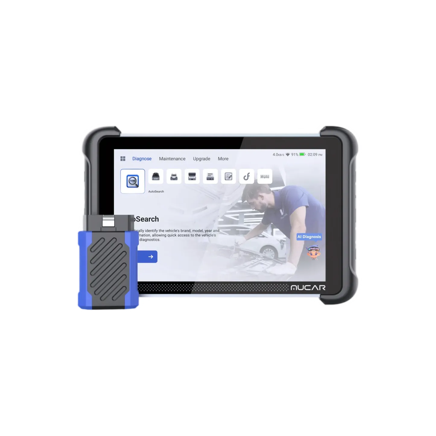 Herramienta de escaneo OBD2 automotriz con asistencia de IA MUCAR, actualización gratuita de por vida, escáner OBD2 de sistema completo 892BT, herramienta de diagnóstico OBD2 bidireccional, codificación de ECU, 35 servicios, FCA Autoauth, CANFD y DoIP.
