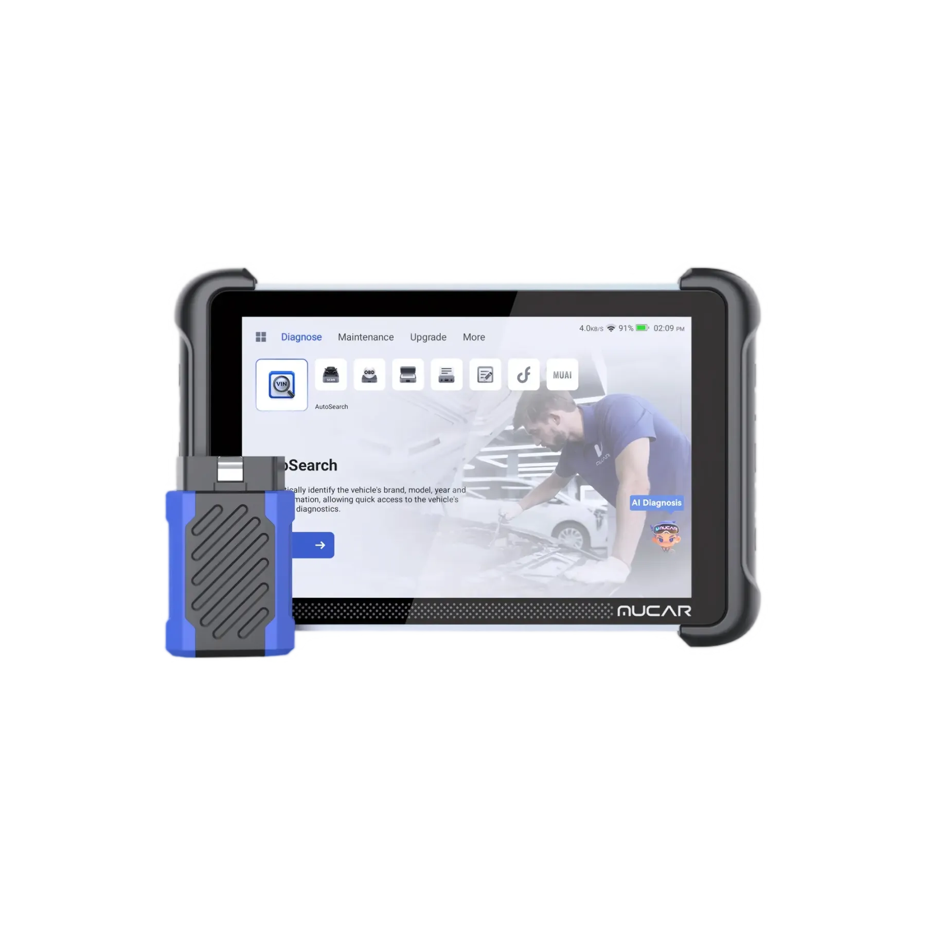 Herramienta de escaneo OBD2 automotriz con asistencia de IA MUCAR, actualización gratuita de por vida, escáner OBD2 de sistema completo 892BT, herramienta de diagnóstico OBD2 bidireccional, codificación de ECU, 35 servicios, FCA Autoauth, CANFD y DoIP.