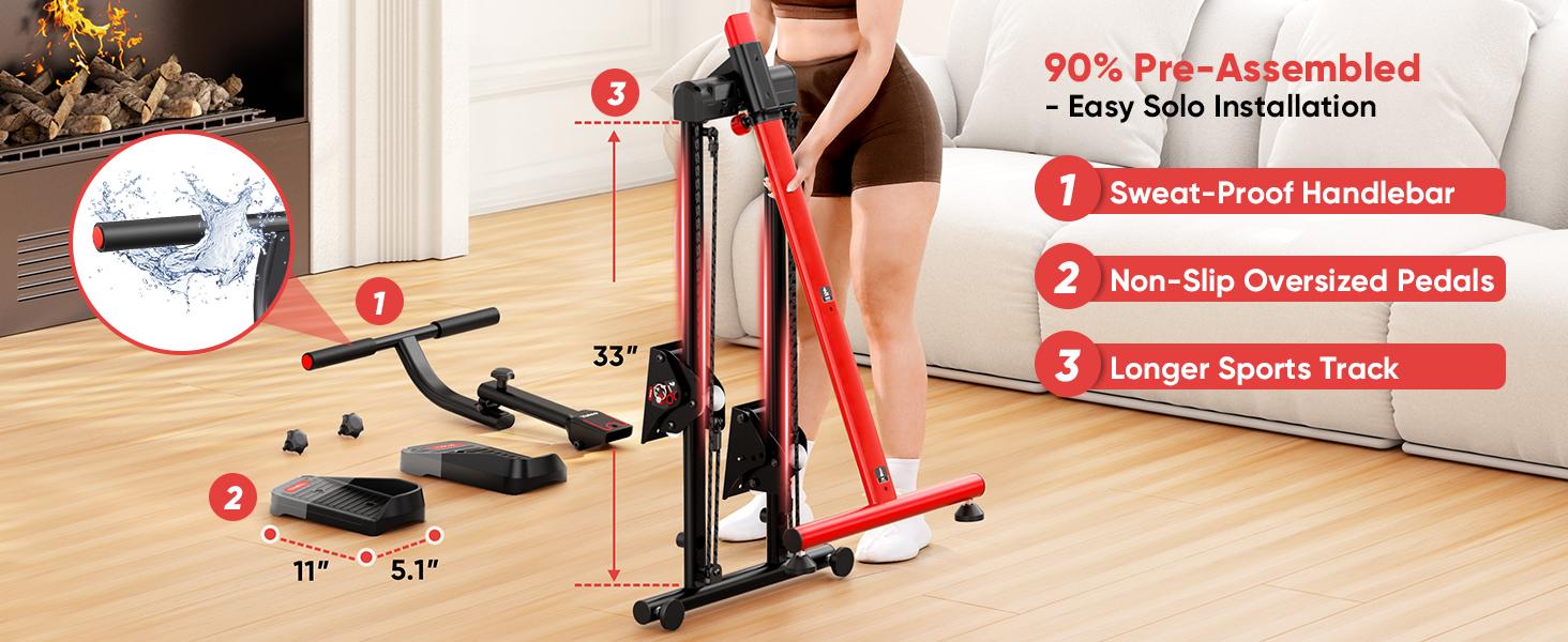 YOLEO Steppers for Exercise at Home, Adjustable Stair Stepper with 3 Workout Modes,Folding Cardio Stair Master with Ski Simulation Mode & Oversized Pedal,90% Pre-Assembled Stair Climber with Handlebar YOLEO Steppers for Exercise at Home, Adjustable Stair Stepper with 3 Workout Modes,Folding Cardio Stair Master with Ski Simulation Mode & Oversized Pedal,90% Pre-Assembled Stair Climber with Handlebar