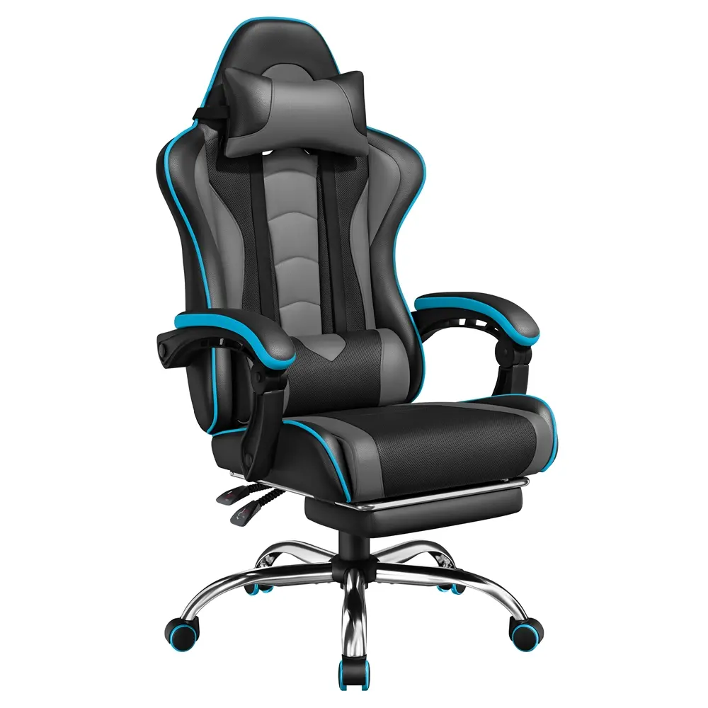 Silla gaming ergonómica con masaje y reposapiés