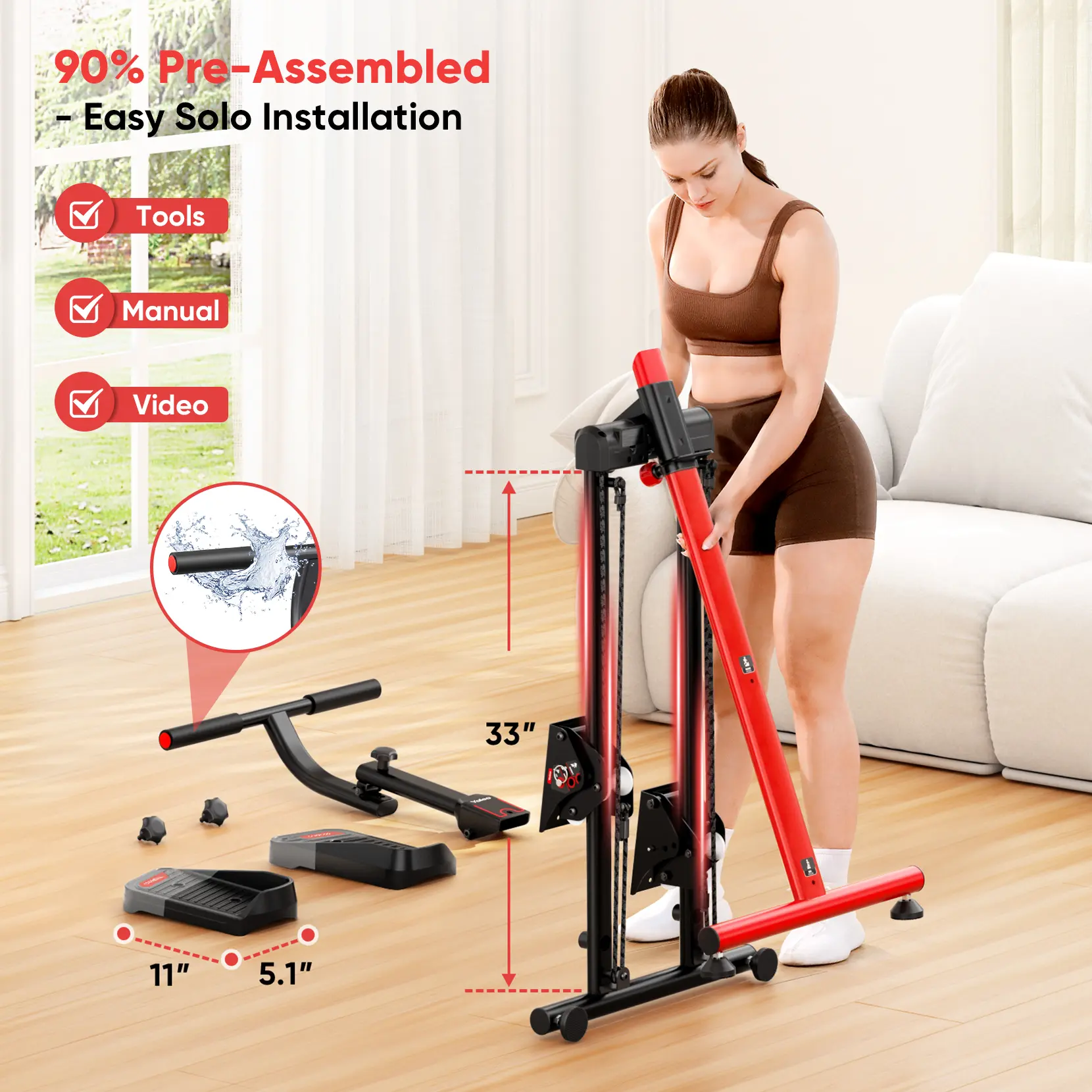 Escalera ajustable YOLEO con 3 modos de entrenamiento