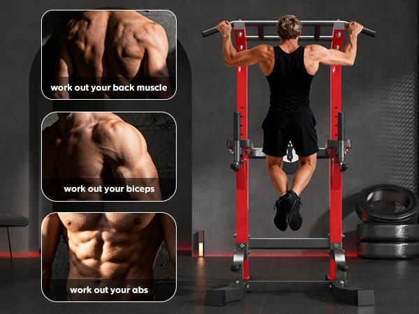 Dland 500LB Power Tower &ndash; 10-Level Adjustable Pull Up Bar & Dip Station, 5-in-1 Strength Training Equipment for Home Gym, Heavy Duty Whole Body Workout, Beginner Friendly #TikTokShopStockUp