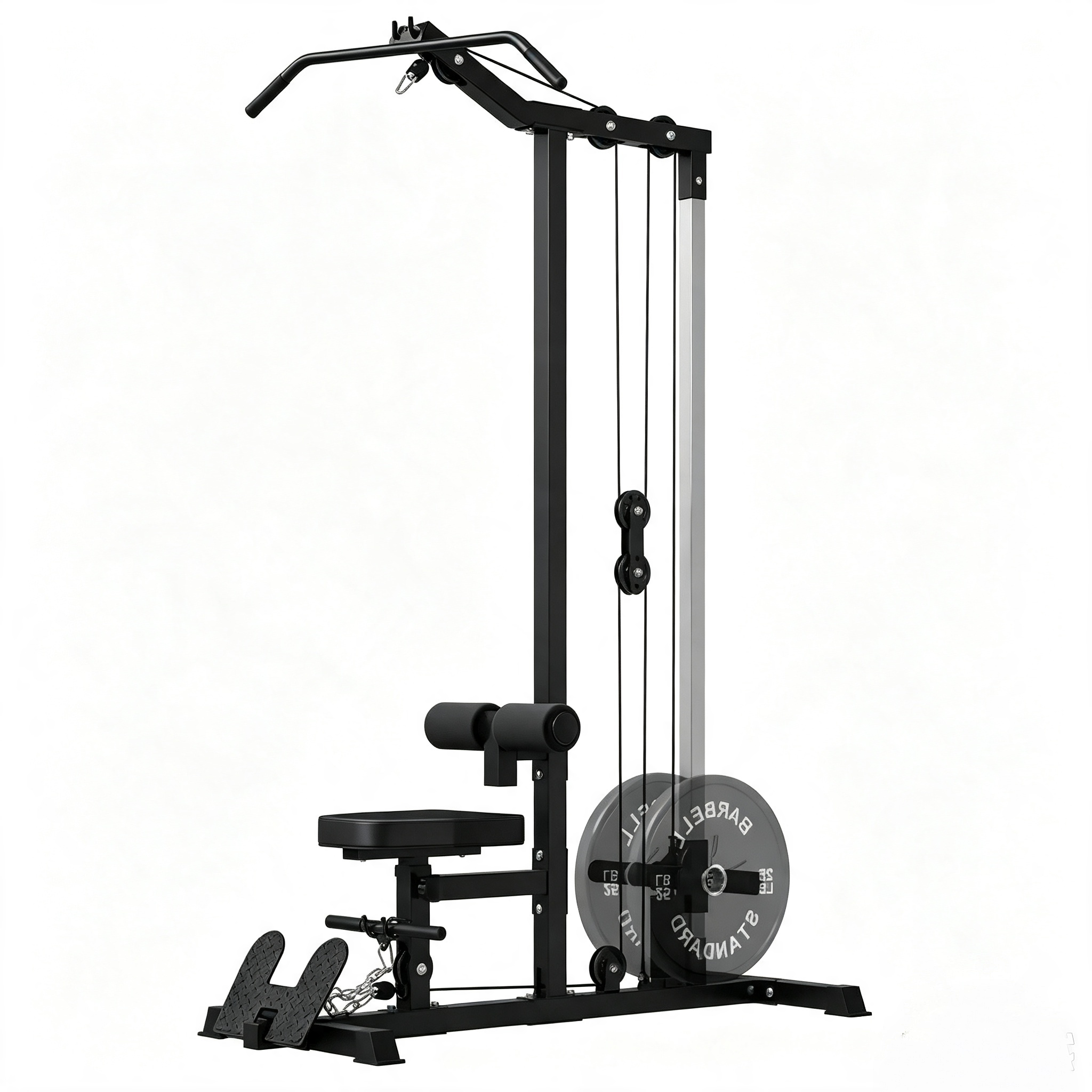 Equipo de fitness LAT Tower con sistema de poleas altas y bajas（Incluye discos para mancuernas）