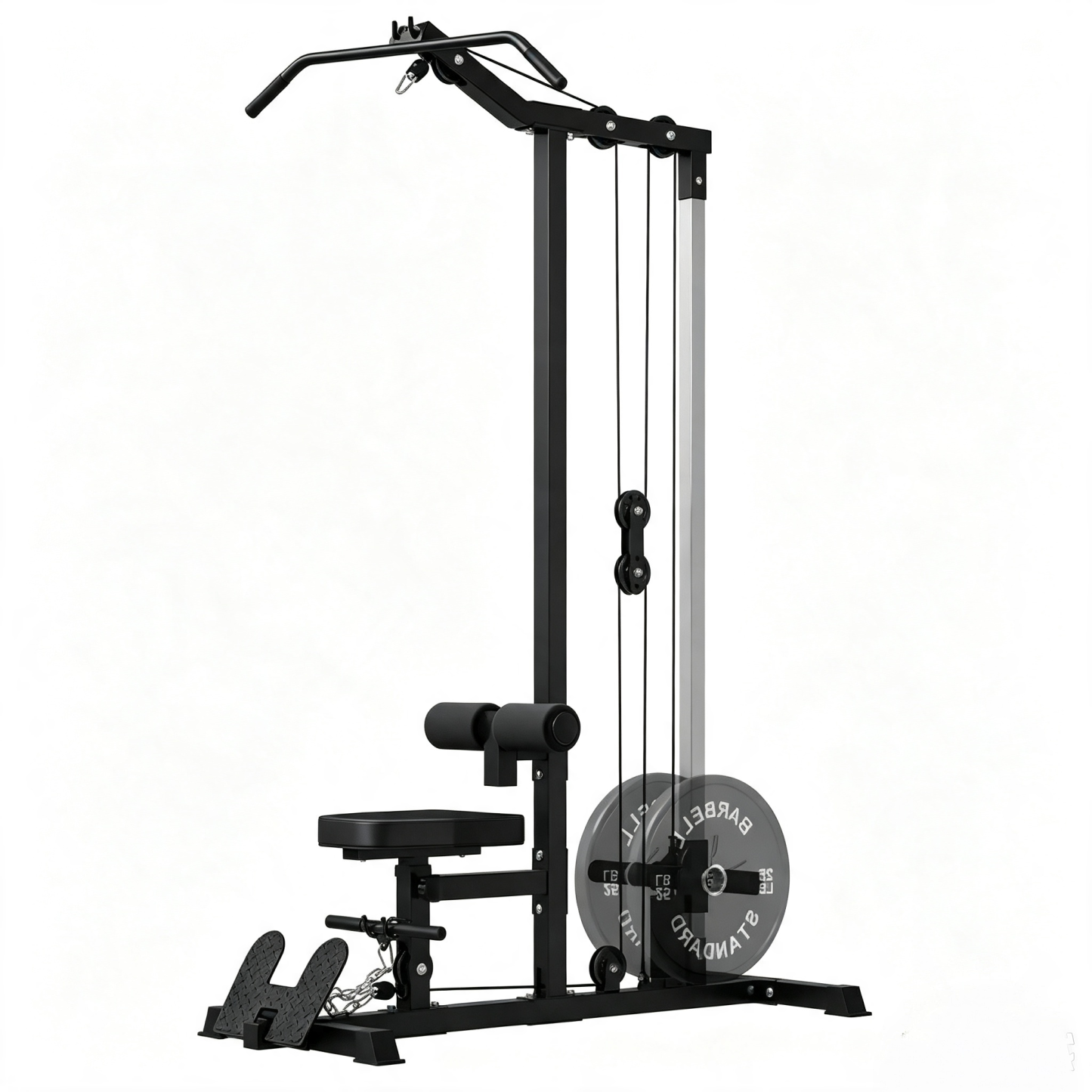 Equipo de fitness LAT Tower con sistema de poleas altas y bajas（Incluye discos para mancuernas）