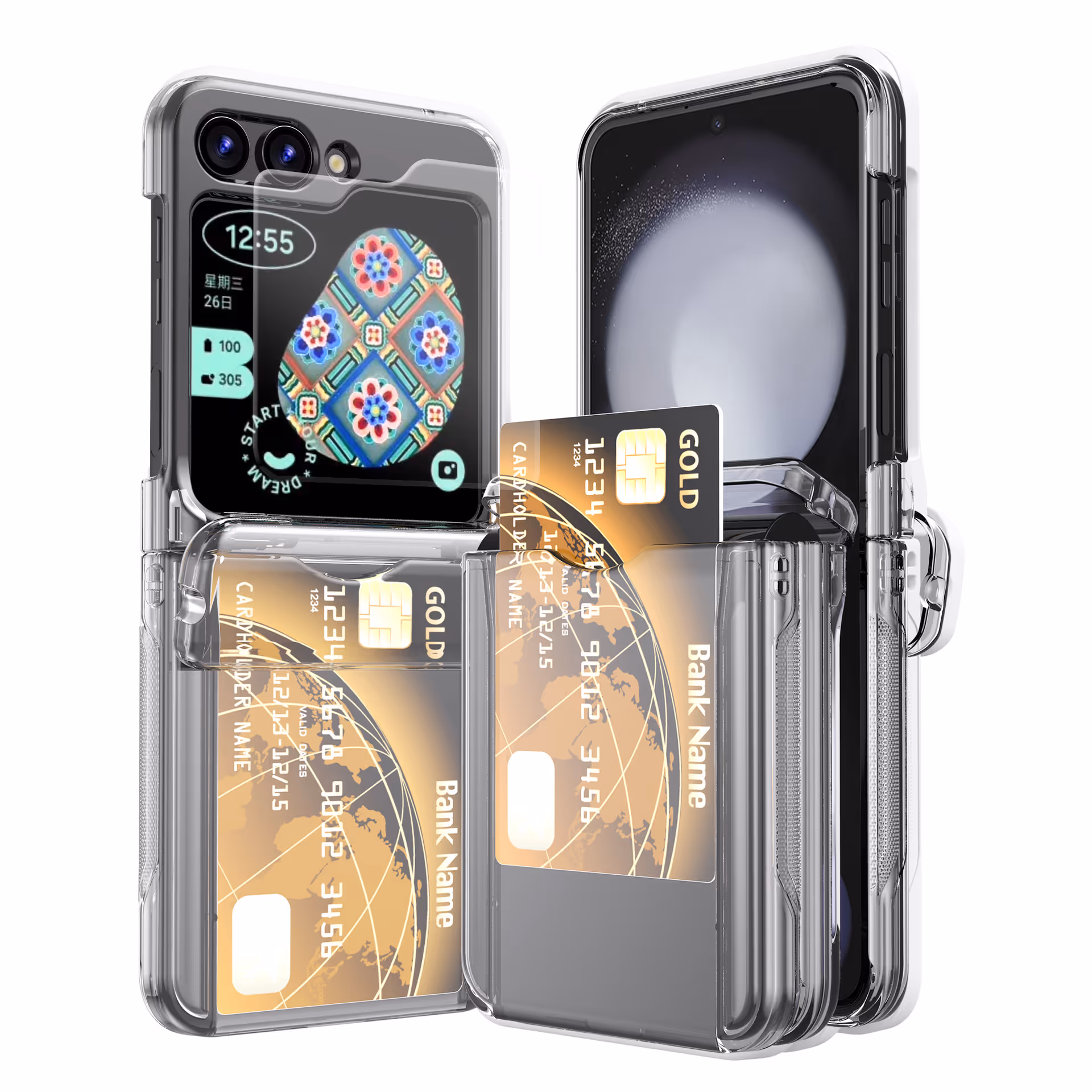 Wallet Case Cover Compatible with Galaxy Z Flip 3/4/5/6 Case