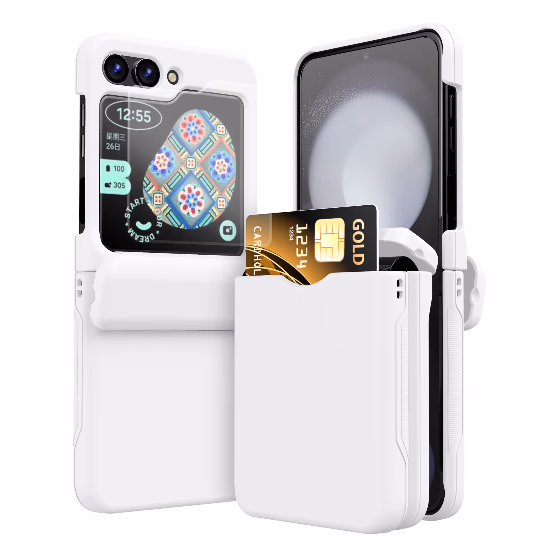 Wallet Case Cover Compatible with Galaxy Z Flip 3/4/5/6 Case