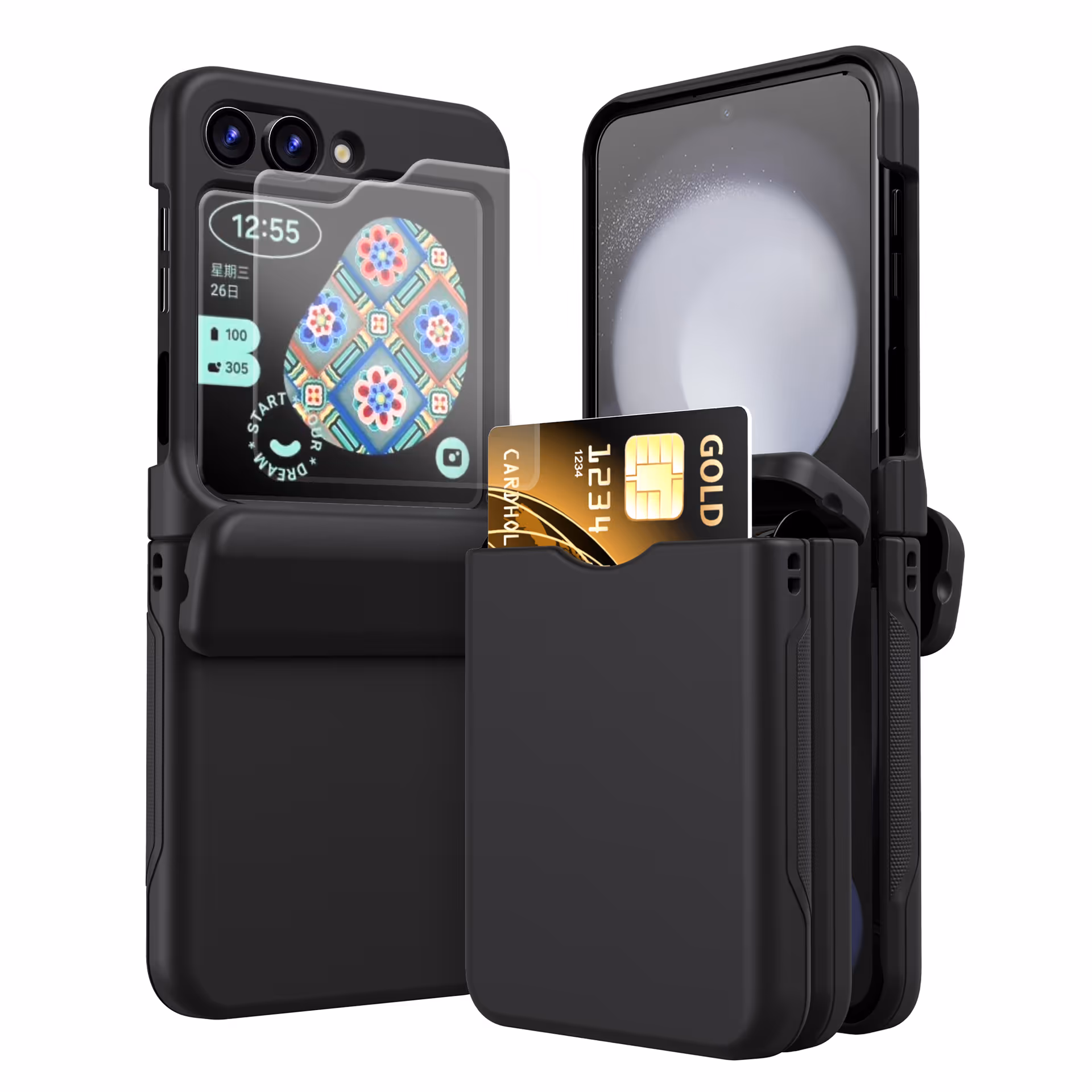 Wallet Case Cover Compatible with Galaxy Z Flip 3/4/5/6 Case