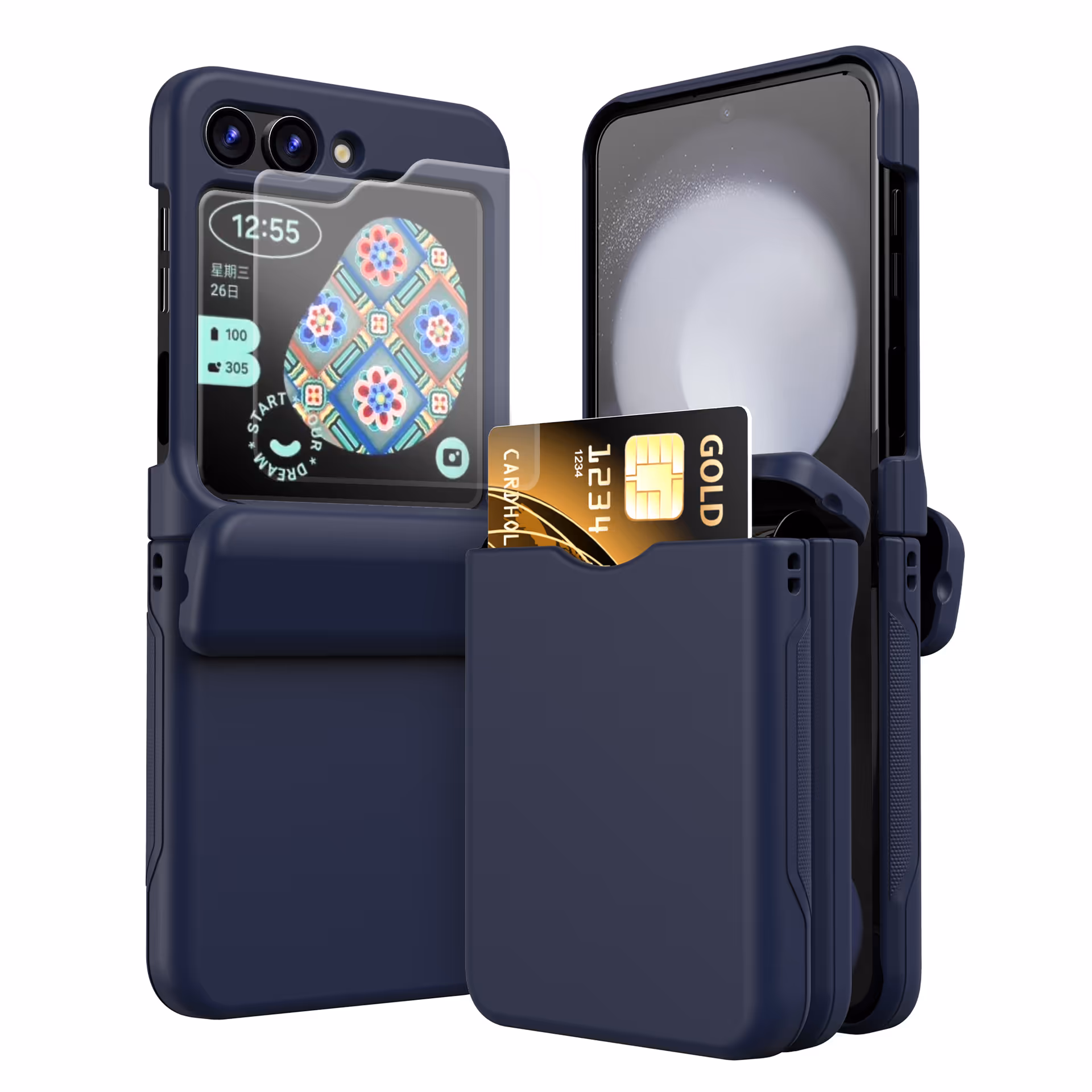 Wallet Case Cover Compatible with Galaxy Z Flip 3/4/5/6 Case