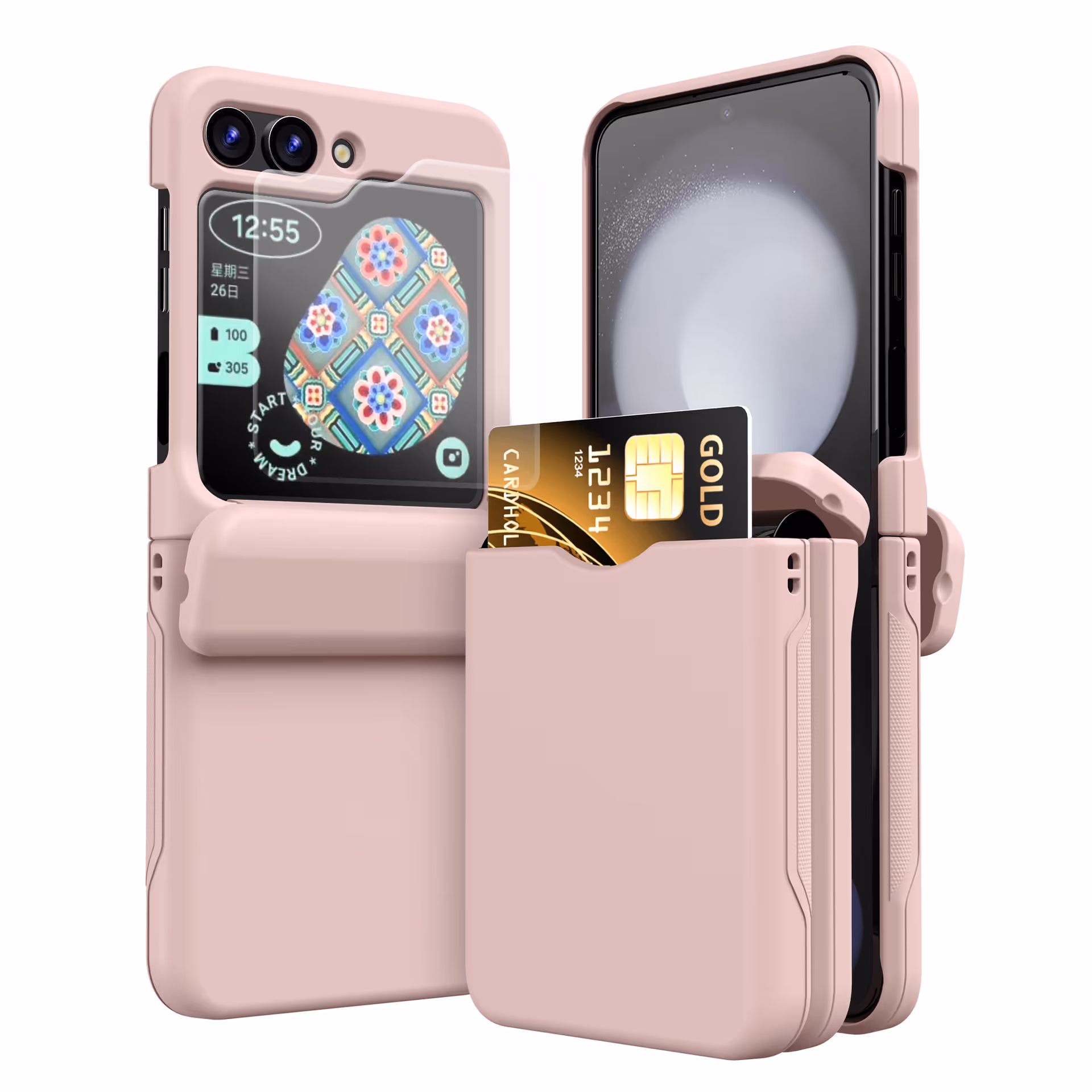 Wallet Case Cover Compatible with Galaxy Z Flip 3/4/5/6 Case