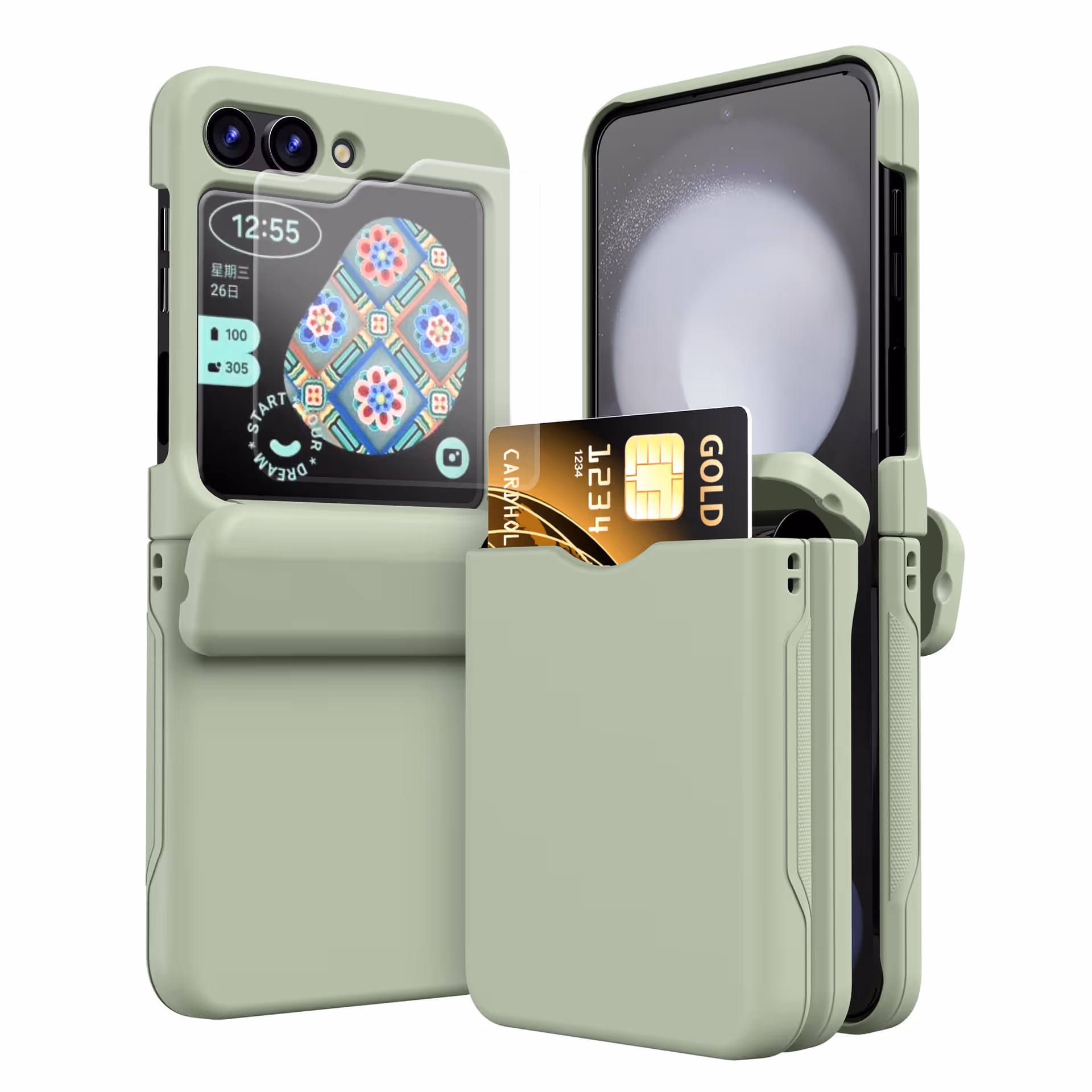Wallet Case Cover Compatible with Galaxy Z Flip 3/4/5/6 Case